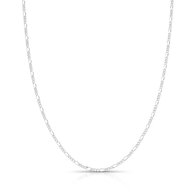 Corrente Fígaro Fina Masculina em Prata 925