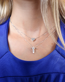 Conjunto Colar Coração Cravejado e Cristo Redentor em Prata 925