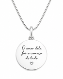 Colar Medalha O amor dela foi o começo de tudo Em Prata 925