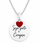 Colar Seja Forte e Corajosa Prata 925