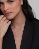 Colar Feminino Ponto de Luz Verde Cravejado