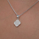 Colar Feminino Trevo Cravejado em Prata 925