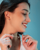 Conjunto Colar e Brinco Ponto de Luz Coração Prata 925