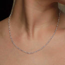 Corrente Elo Coração Feminina em Prata 925