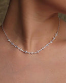 Corrente Choker Cravejada Feminina em Prata 925