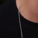 Corrente Fígaro Fina Masculina em Prata 925