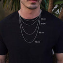 Corrente Fígaro Fina Masculina em Prata 925